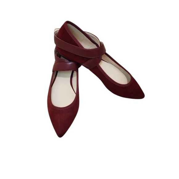 Nine West Burgundy Ballet Flats Size 6M | Fall Capsule | Under $40 - Picture 3 of 7